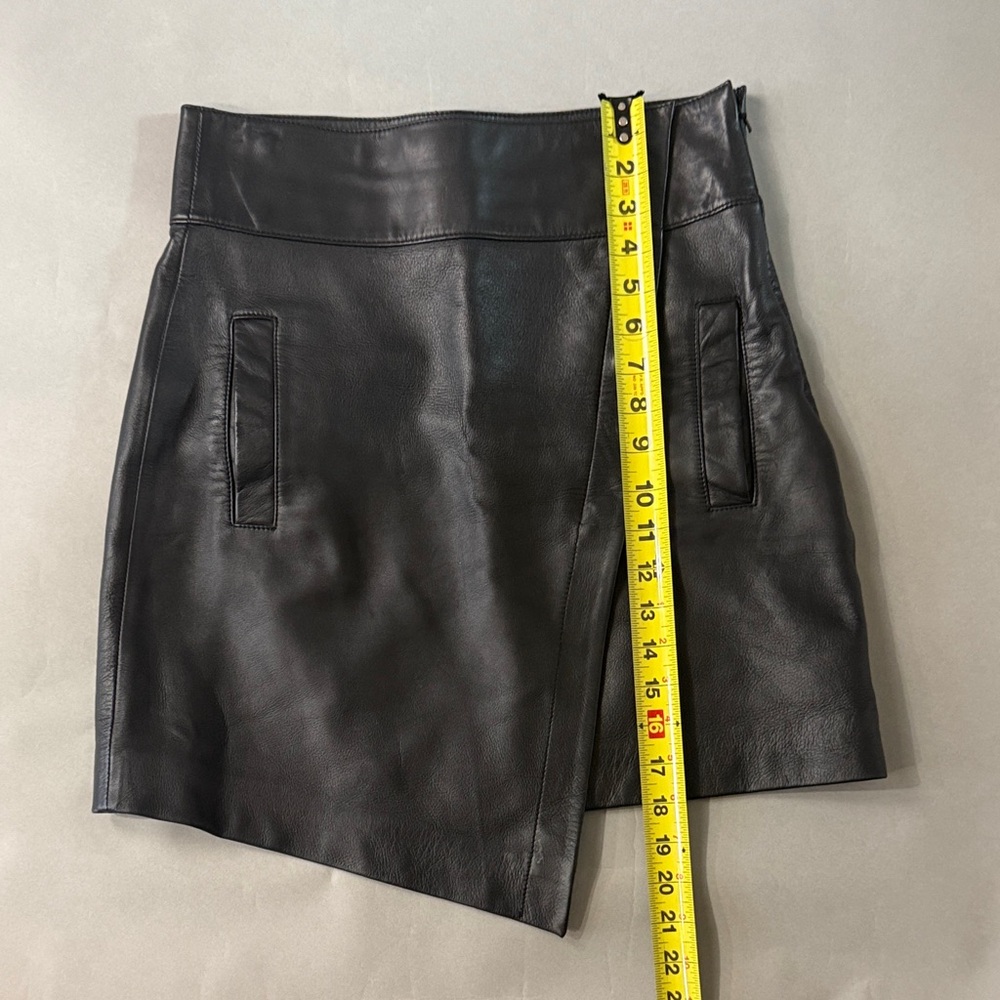 BA&SH -Black Leather Women Skirt - Picture 3 of 5